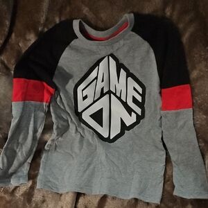 Garanimals Gray and Black Long Sleeve Tee with Game On Graphic